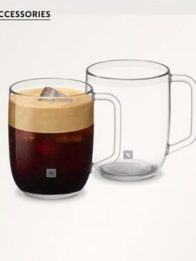 Nespresso Signature Mug Set 2 Large NEW IN BOX Made in France 19 oz Coffee Cups